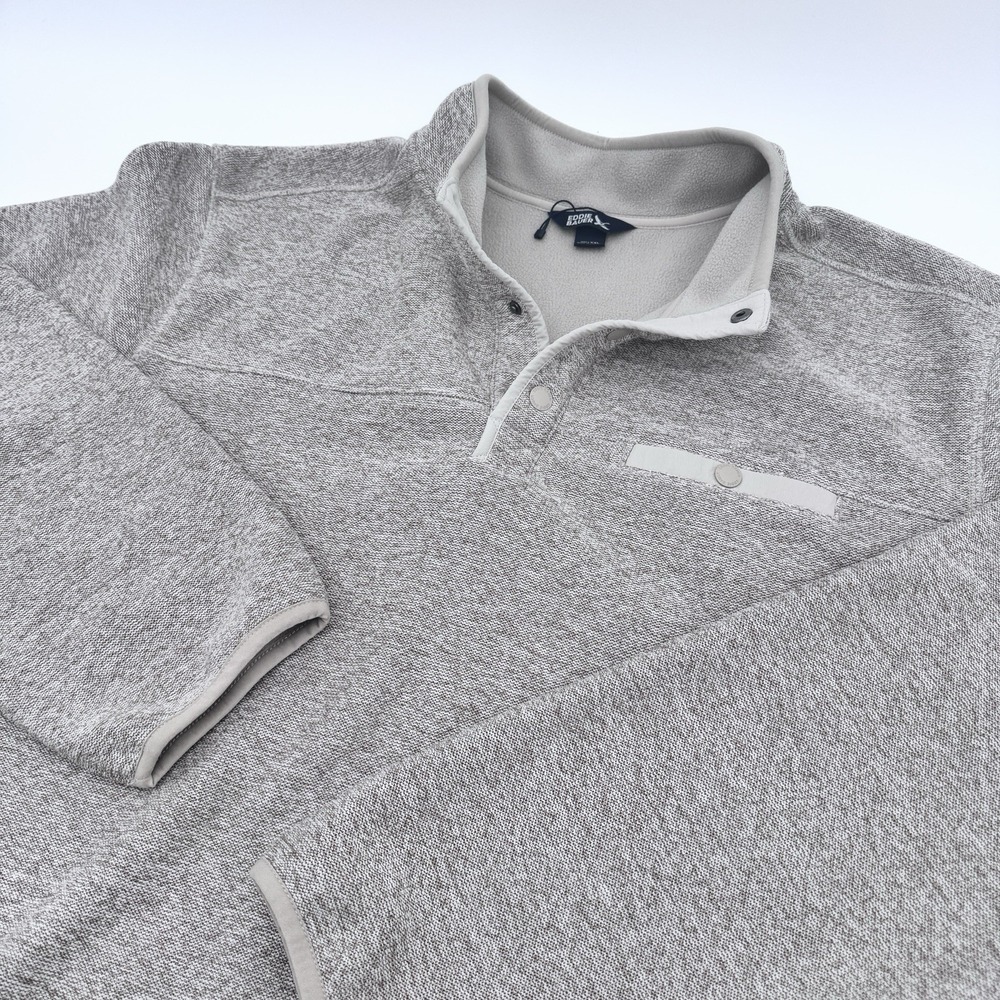 NWOT Eddie Bauer Men's Quarter‎ Snap Fleece Pullover Tan/Brown Heather XXL